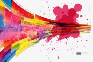 缤纷色块图案免抠