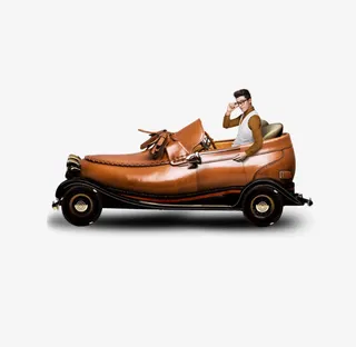 皮鞋车上的男人免抠