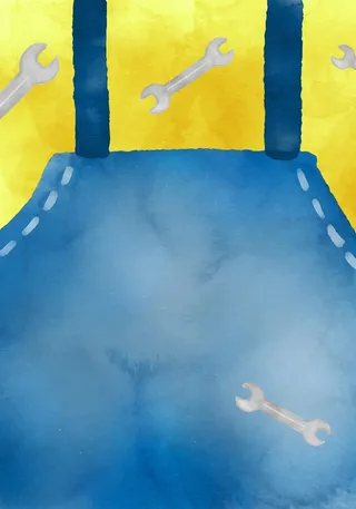 水彩风的蓝领工人主题背景素材高清