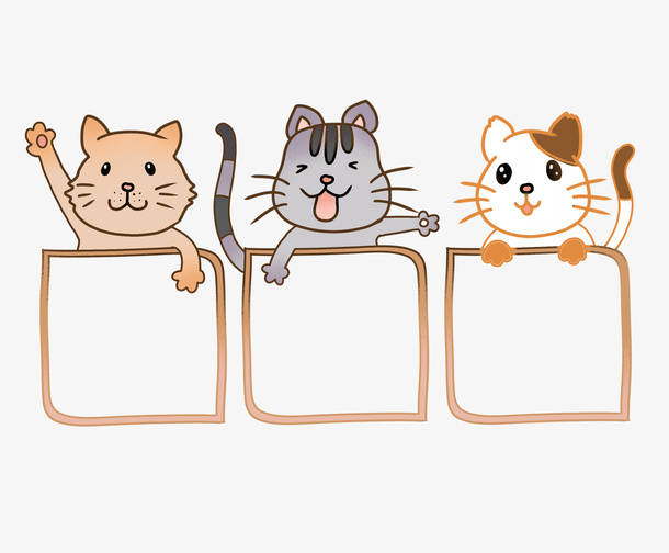 小猫咪标题边框免抠