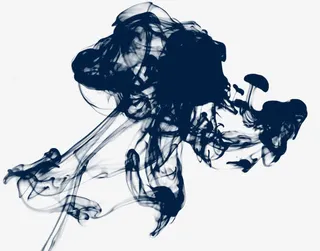 蓝色墨迹素材免抠