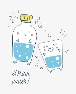 水彩牛奶瓶免抠