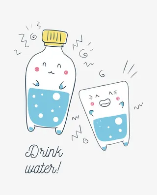 水彩牛奶瓶免抠