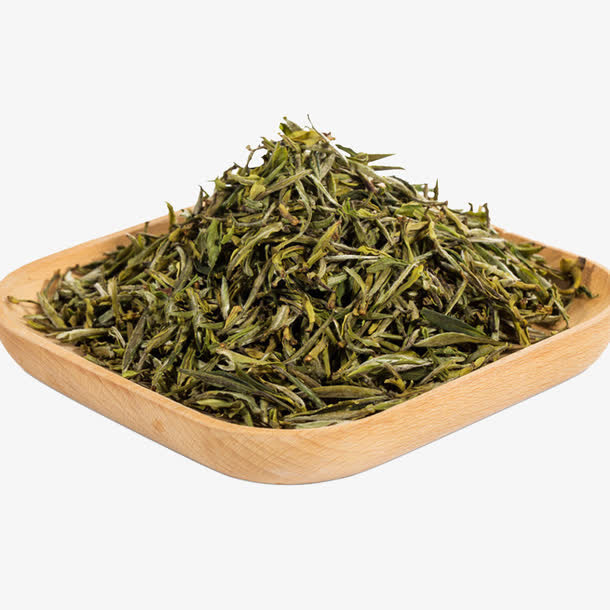 一盘绿茶叶免抠