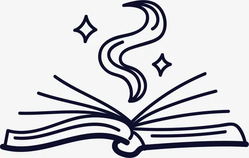 黑色线条闪耀书本免抠