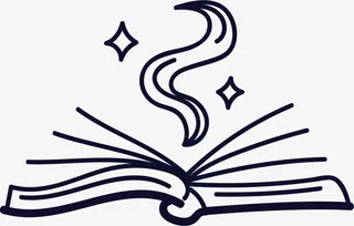 黑色线条闪耀书本免抠