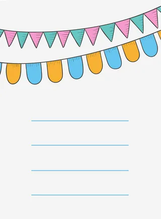 三角拉旗可爱文本信纸儿童矢量背景高清