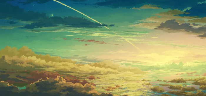 梦幻手绘天空背景高清