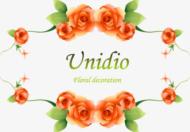 卡通手绘花精美边框免抠