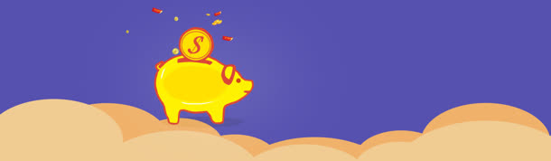 电商理财多边形金猪背景banner