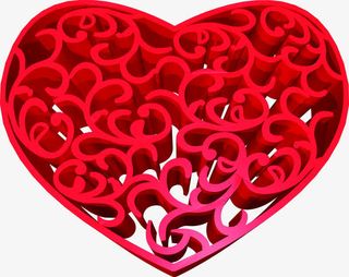 立体爱心桃心图形免抠