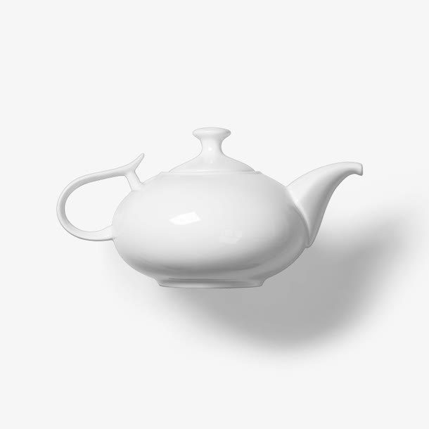 白色茶壶餐具免抠