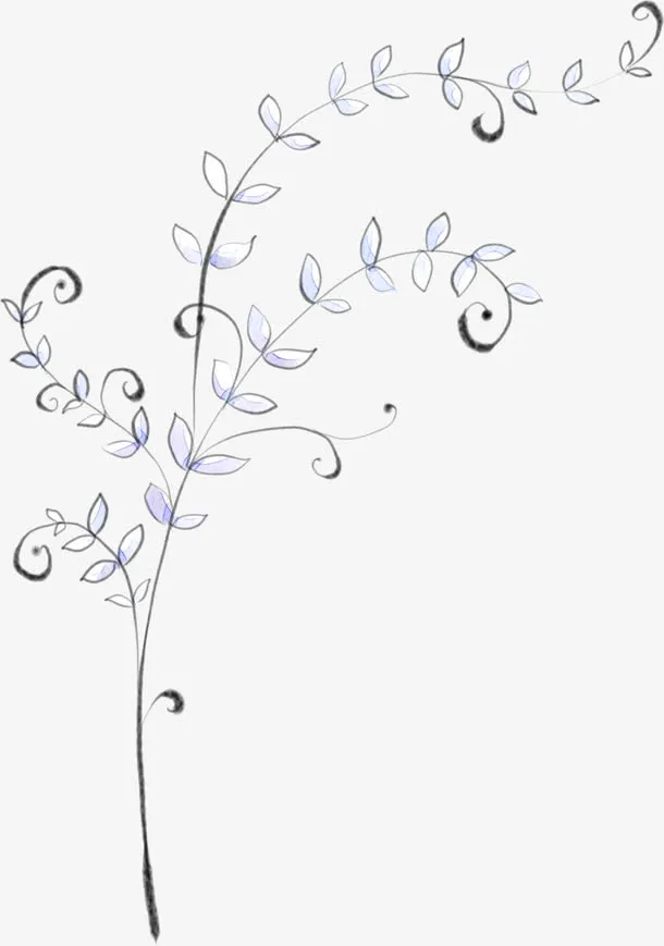 手绘花草冬季主图免抠