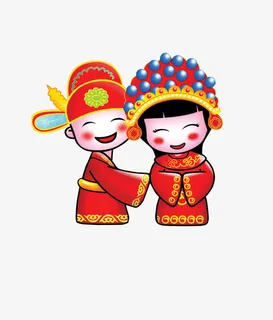 卡通新郎新娘免抠 卡通新郎新娘免抠