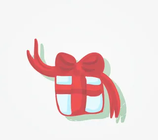 红色卡通礼物免抠