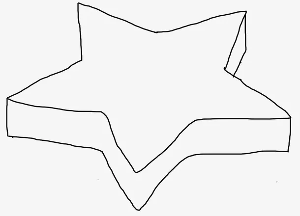 五角星盒子线描免抠