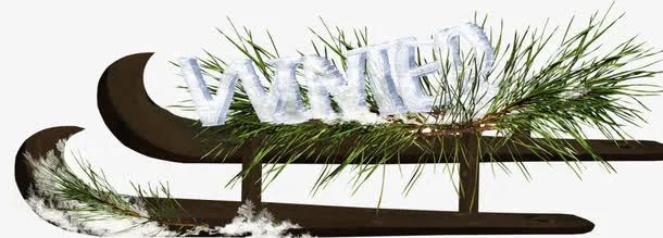 冬季交通工具雪橇免抠