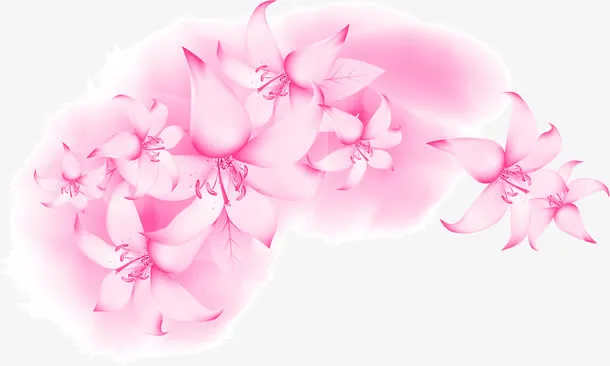 粉色唯美桃花设计免抠