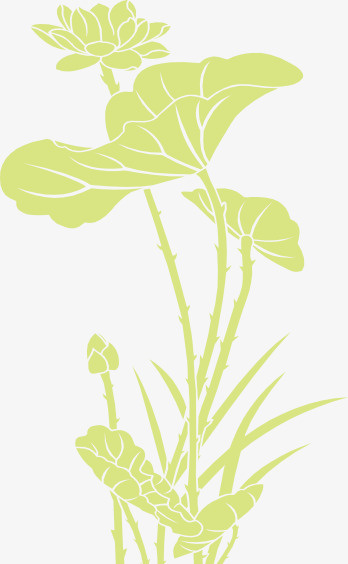 国潮植物荷花素材免抠