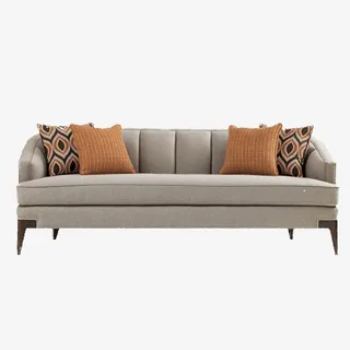 浅咖色简约家居沙发免抠