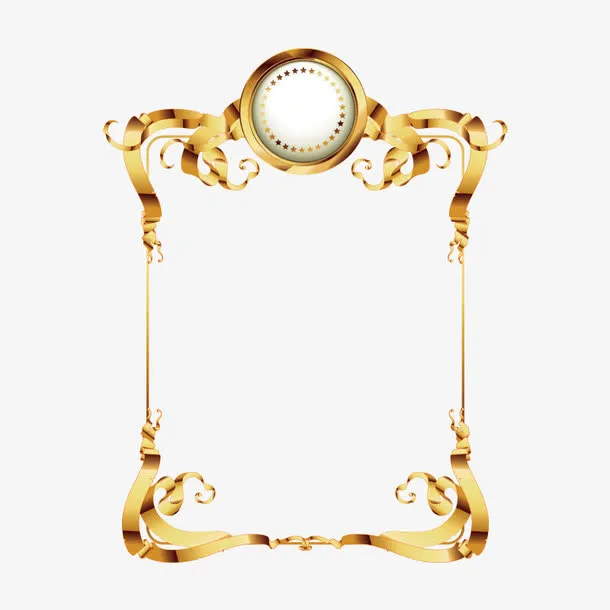 金色精美装饰边框免抠