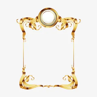 金色精美装饰边框免抠