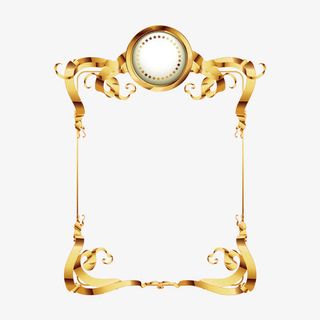 金色精美装饰边框免抠