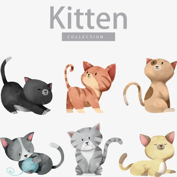 卡通可爱猫咪矢量免抠