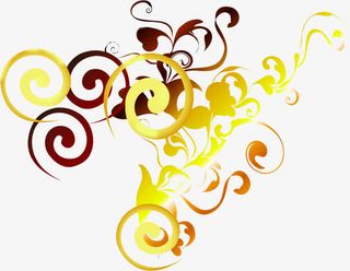 手绘创意渐变花纹免抠