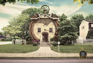 蓝天简约树林房屋免抠