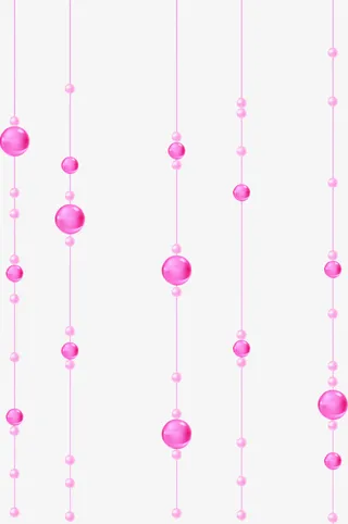 粉色浪漫珠帘七夕免抠