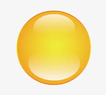 黄色立体圆形水滴免抠