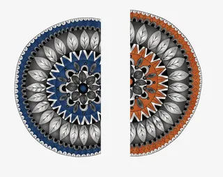 中国圆形对称古典图案免抠