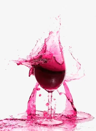 红酒飞溅免抠
