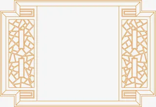 中式的文艺园林窗子免抠