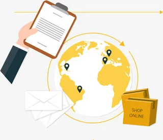 环球电子商务插画矢量素材免抠