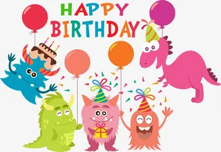 矢量手绘卡通小怪兽免抠