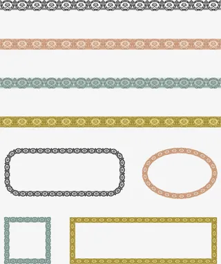 中式花纹圆免抠