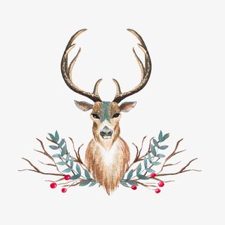 卡通可爱动物海报设计装饰小鹿免抠