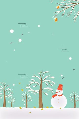 卡通雪花小清新简约绿色banner高清