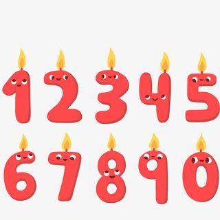 红色的数字蜡烛设计免抠