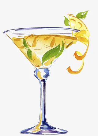 手绘水彩柠檬果汁免抠图免抠