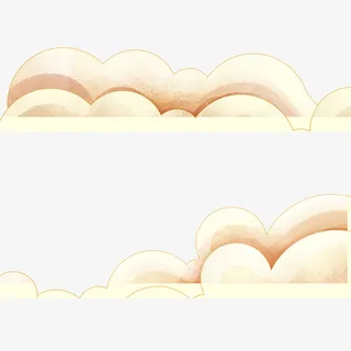 手绘卡通云朵装饰免抠