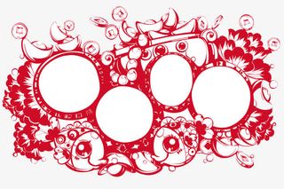 圆形创意相框免抠