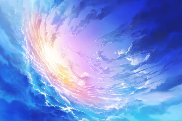 蓝色天空云层漩涡海报背景