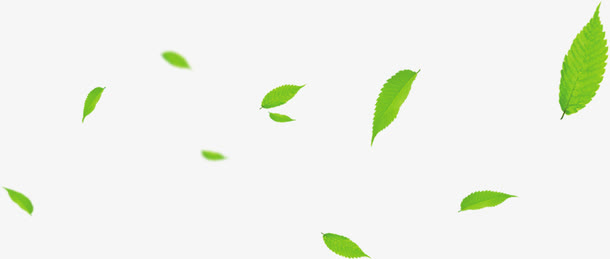 绿色春季漂浮树叶免抠
