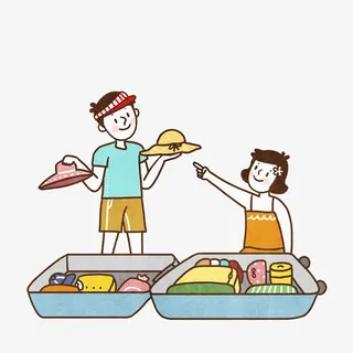 收纳旅行箱免抠