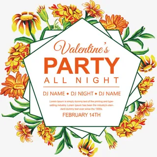 浪漫黄色小雏菊边框免抠