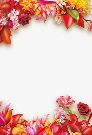 红色鞭炮花朵植物免抠