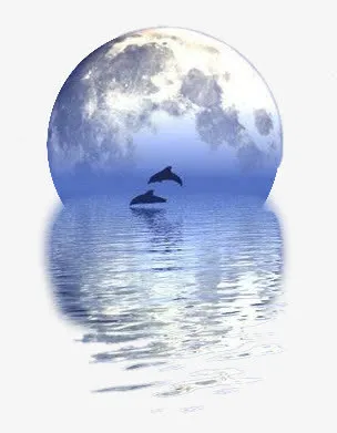 月亮倒影免抠